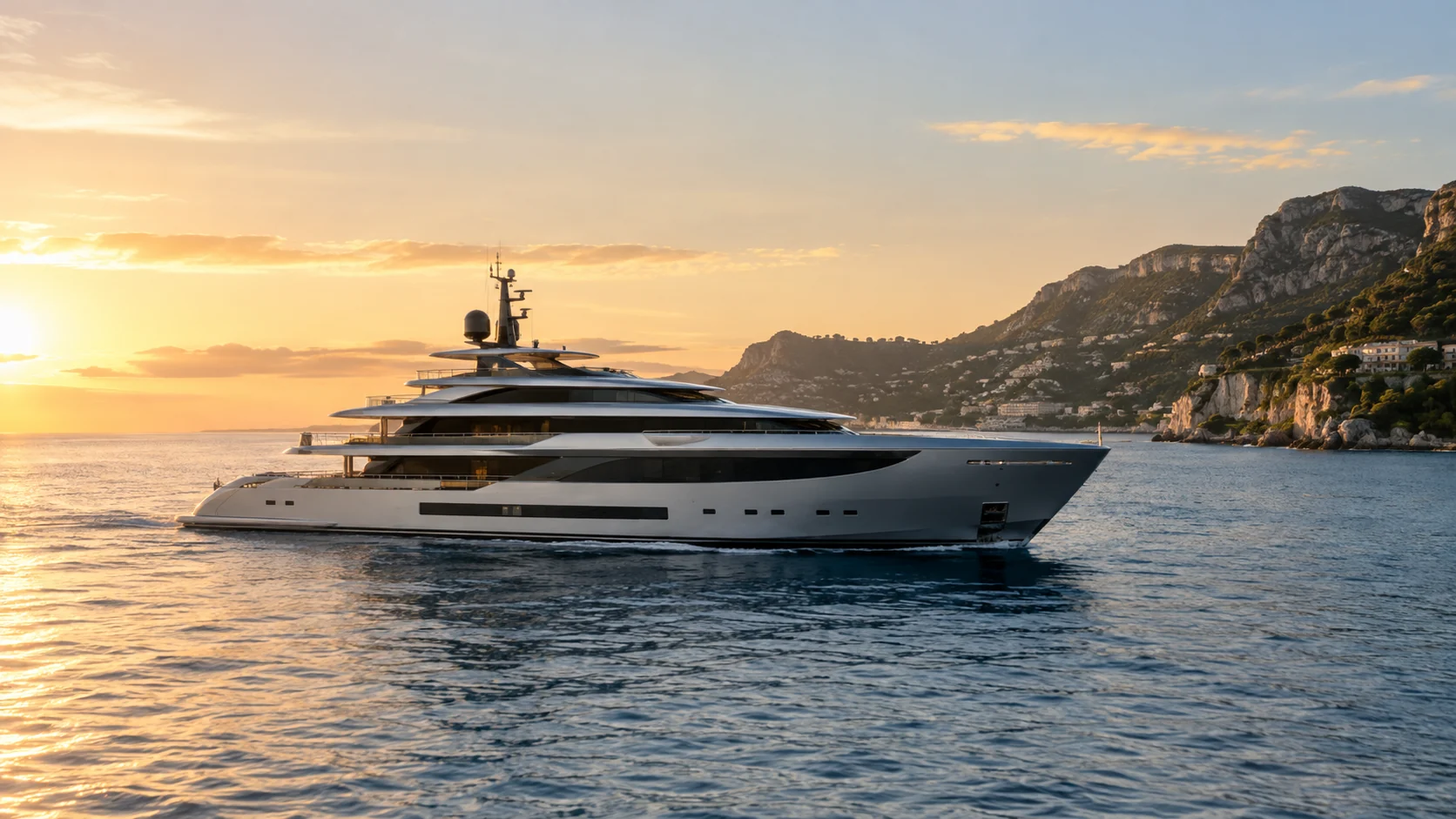 Luxury yacht cruising